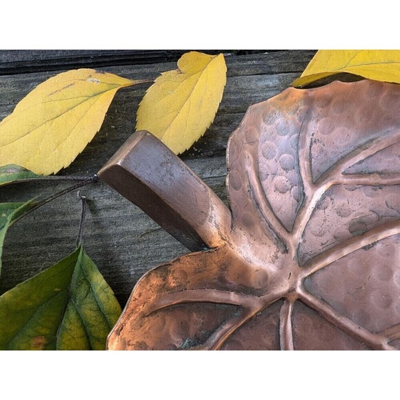 Vintage Copper Tray Candle Holder, Farmhouse Rustic Decor - Picture 5 of 8